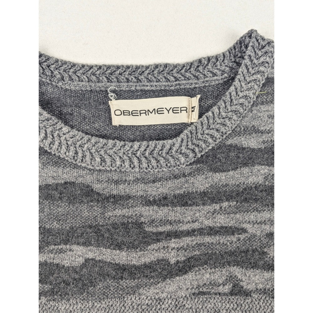Obermeyer Mens Grey Camo Merino Wool Blend Crewneck Sweater Size M - Picture 5 of 14